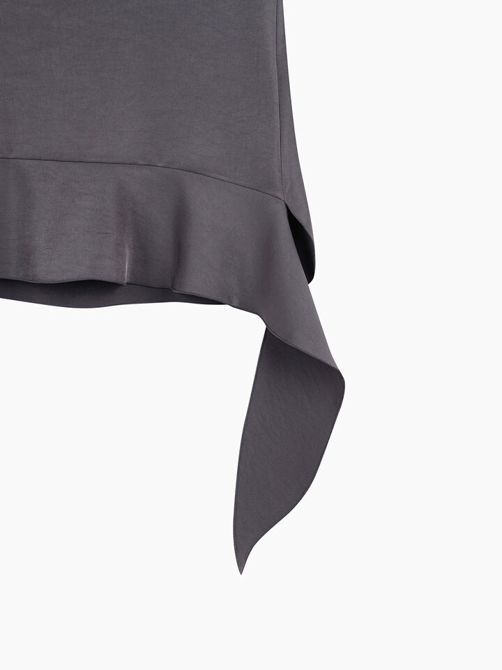 Marl gray top with ruffles - sisley k top - Dark Gray | Sisley K image number 4